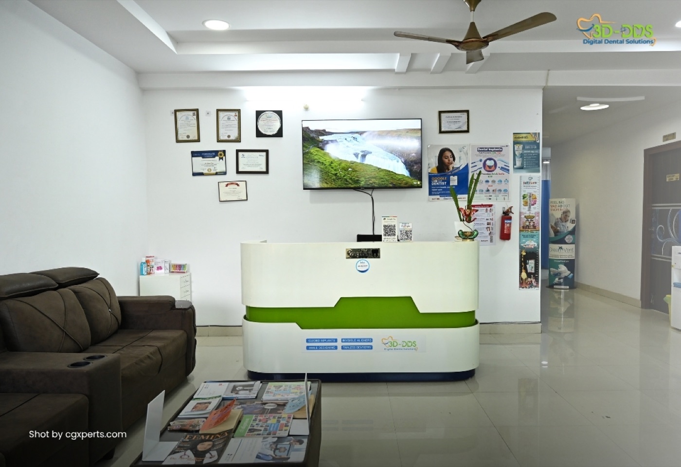 Reception lounge at 3D-DDS Digital Dental Solutions